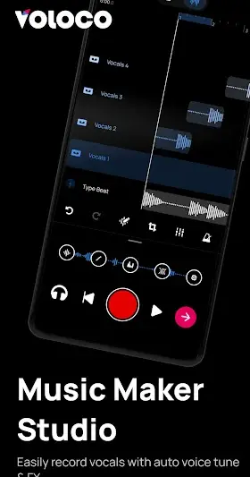 Voloco: Auto Vocal Tune Studio screenshot 1