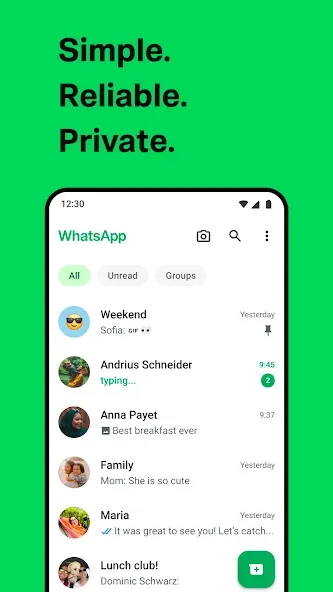 Screenshot of WhatsApp Messenger chatting interface