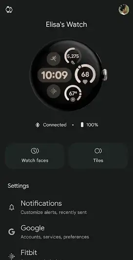 Google Pixel Watch screenshot 2