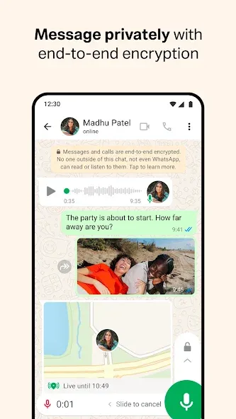 Screenshot of WhatsApp group feature for kids