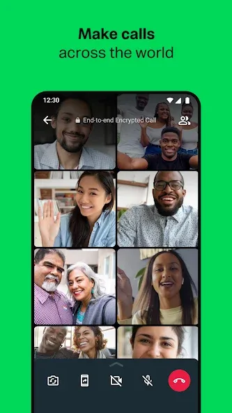 Screenshot showcasing WhatsApp's voice and video call functionality