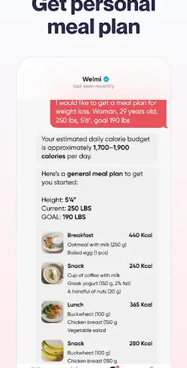 Welmi - Calorie Counter & Diet screenshot 4